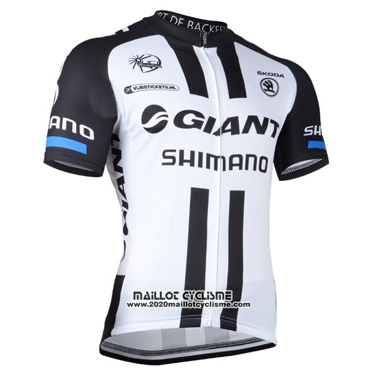 2014 Maillot Ciclismo Giant Shimano Noir et Blanc Manches Courtes et Cuissard